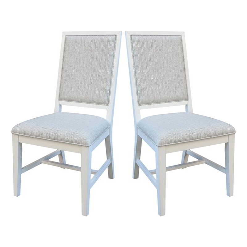 Solid Wood Traditional Dining Chair Set of 2 Chalk