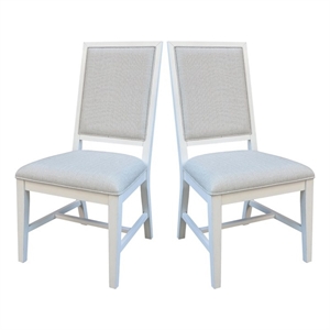 Solid Wood Traditional Dining Chair Set of 2 Chalk