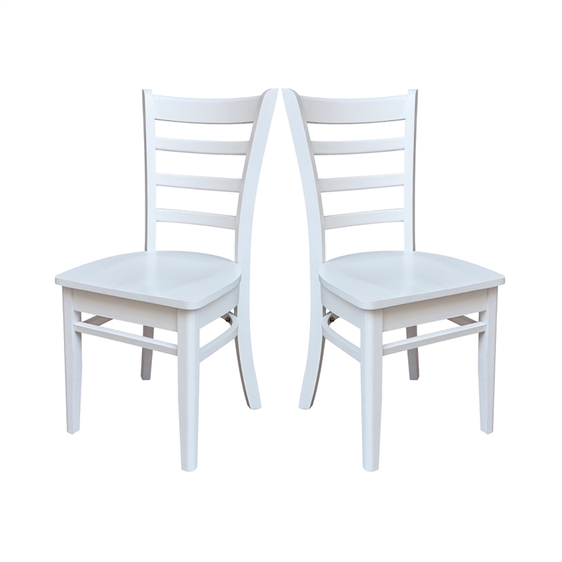 International Concepts Set of Two Emily Side Chairs Chalk