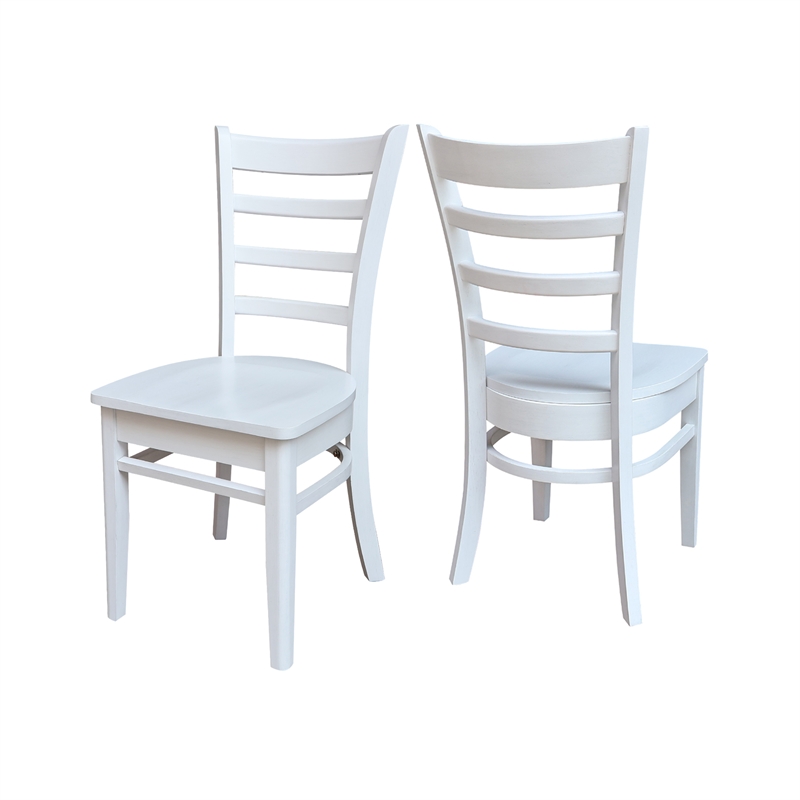 International Concepts Set of Two Emily Side Chairs Chalk