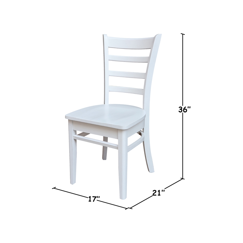International Concepts Set of Two Emily Side Chairs Chalk