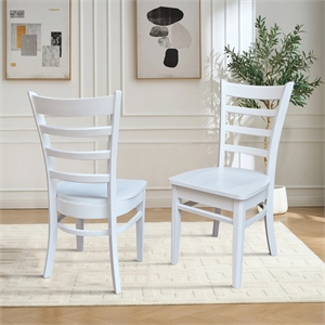International Concepts Set of Two Emily Side Chairs Chalk