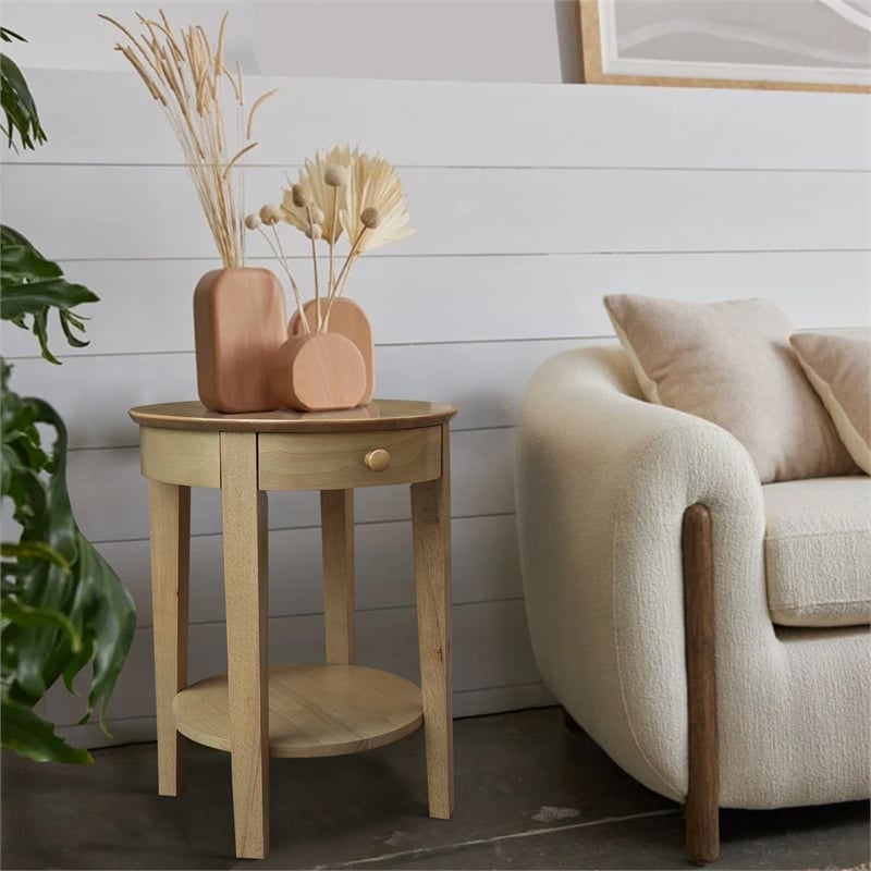 Solid Wood Phillips Accent Table with Drawer