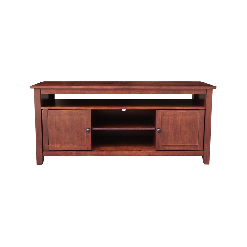 Solid Wood Entertainment  TV Stand with 2 Doors