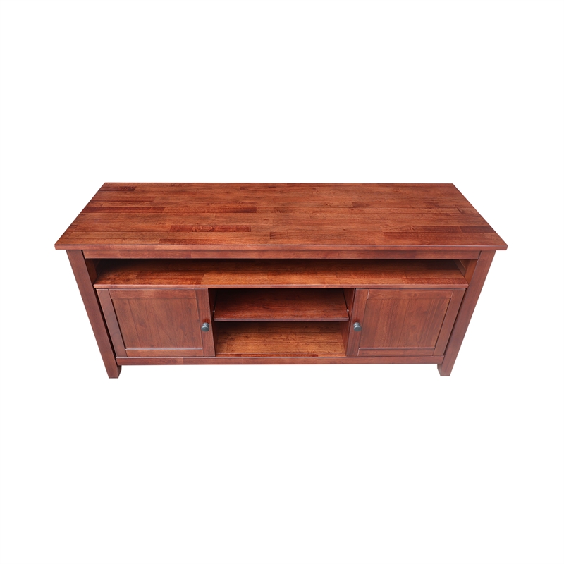 Solid Wood Entertainment  TV Stand with 2 Doors