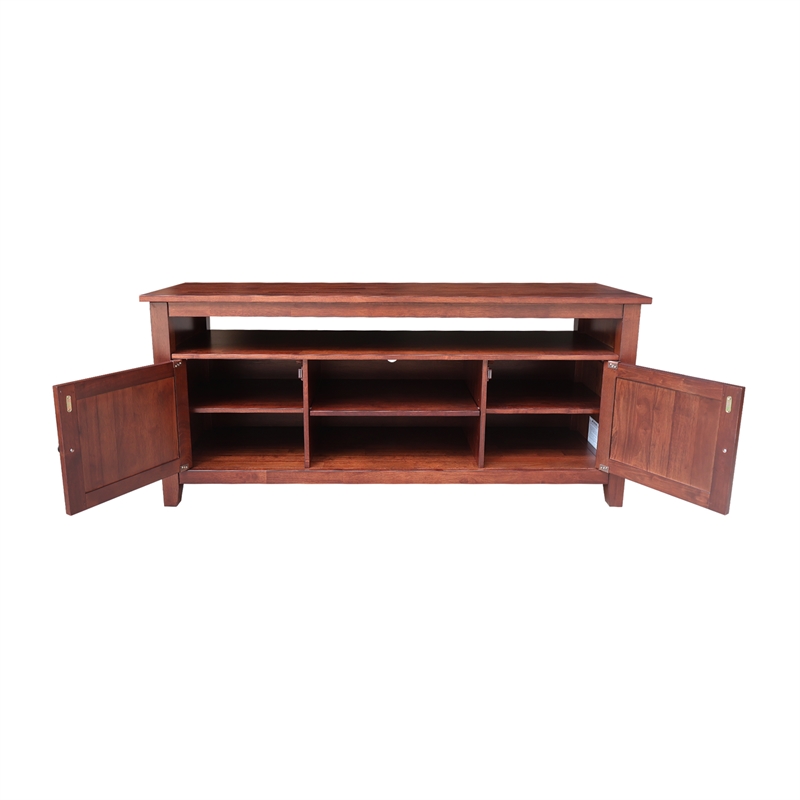 Solid Wood Entertainment  TV Stand with 2 Doors