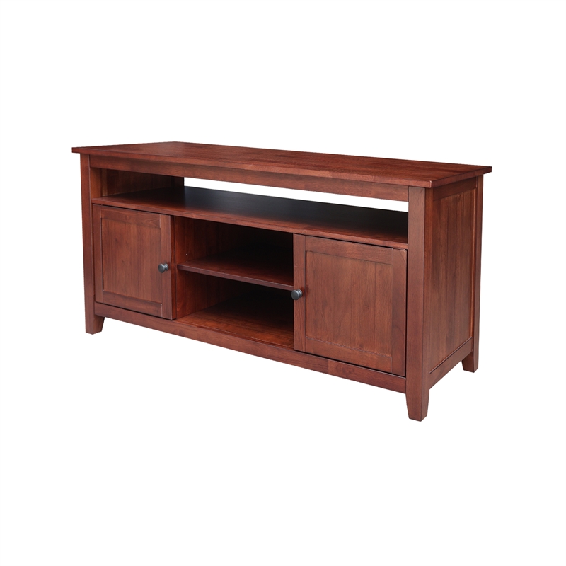 Solid Wood Entertainment  TV Stand with 2 Doors