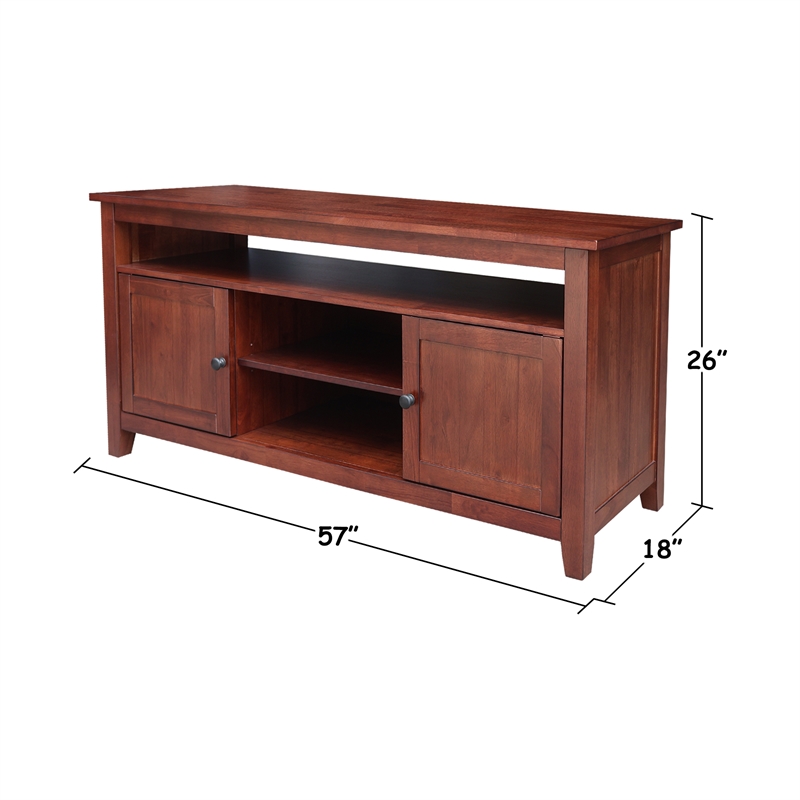 Solid Wood Entertainment  TV Stand with 2 Doors