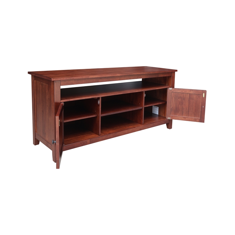Solid Wood Entertainment  TV Stand with 2 Doors