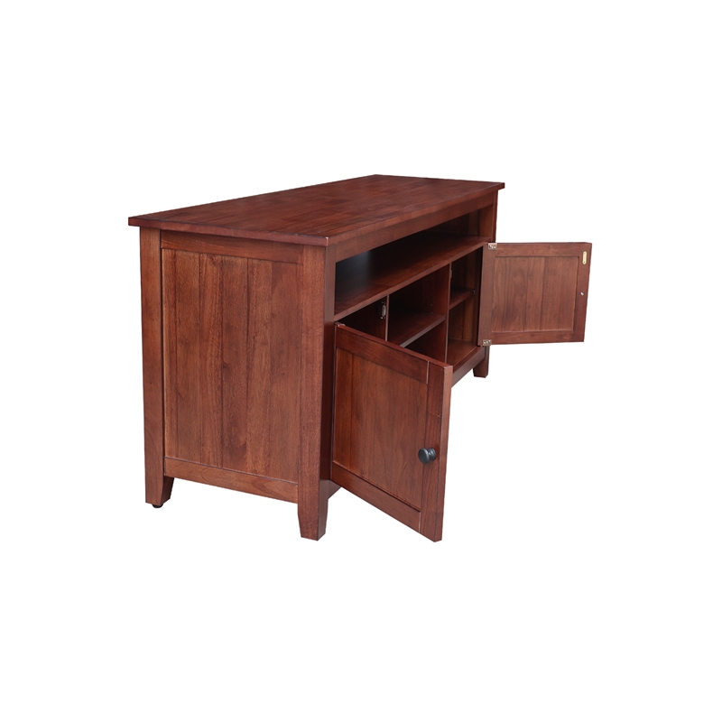 Solid Wood Entertainment  TV Stand with 2 Doors