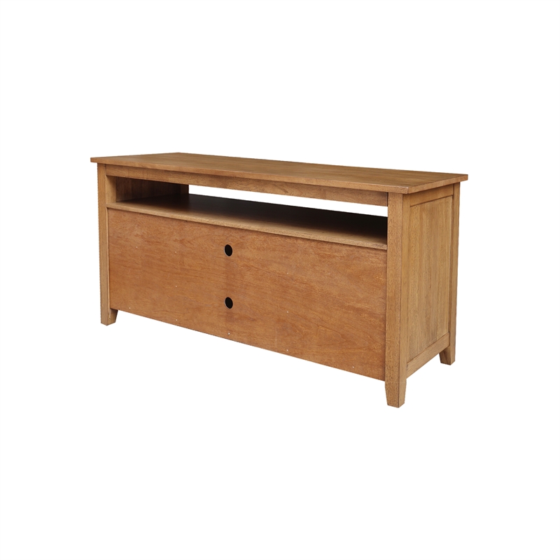 Solid Wood Entertainment  TV Stand with 2 Doors