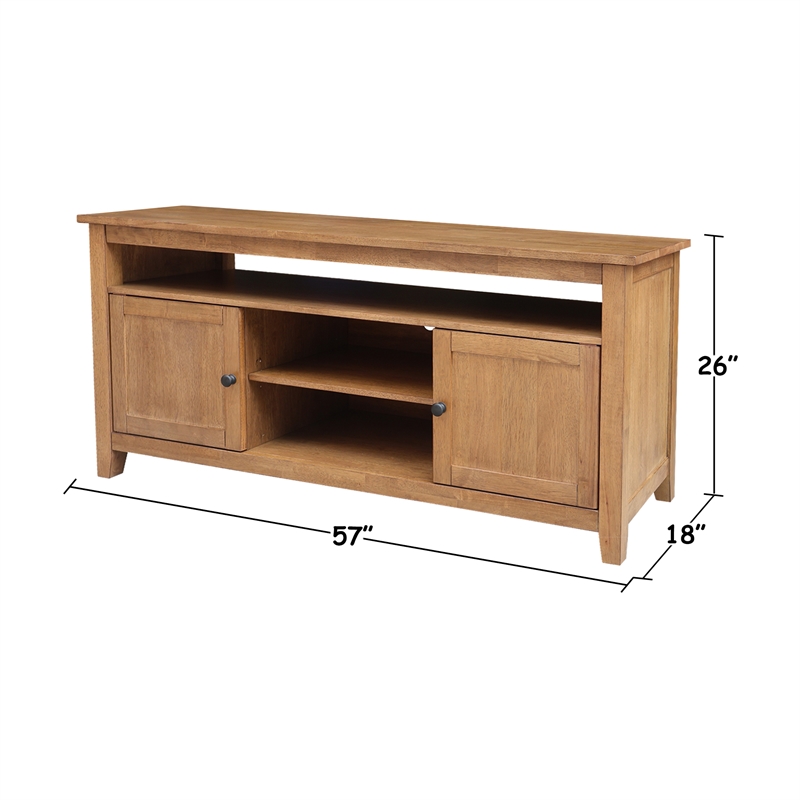 Solid Wood Entertainment  TV Stand with 2 Doors