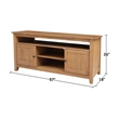 Solid Wood Entertainment  TV Stand with 2 Doors