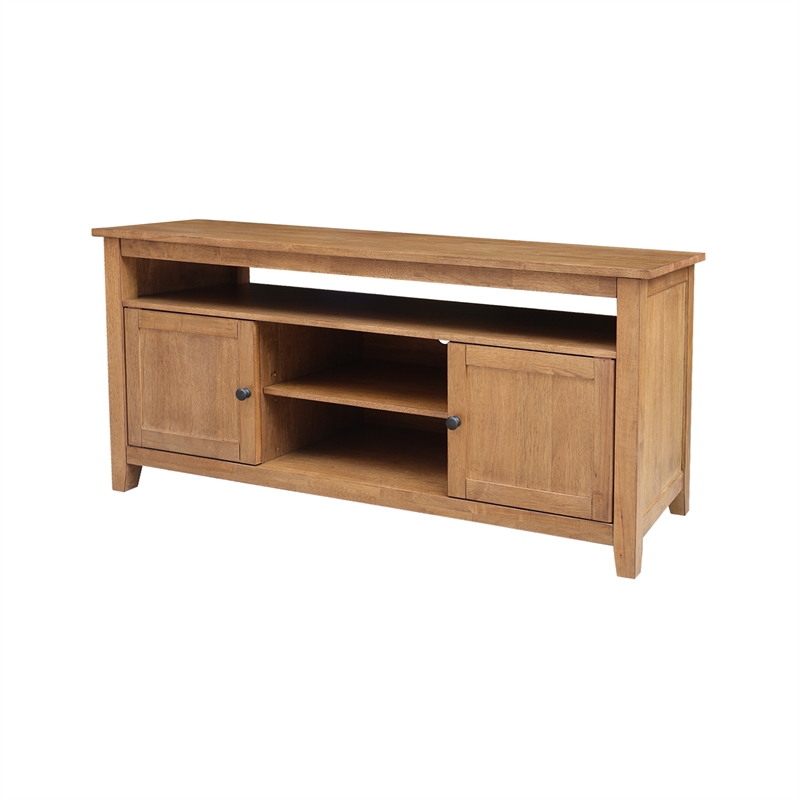 Solid Wood Entertainment  TV Stand with 2 Doors