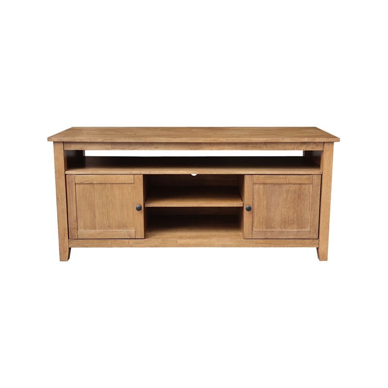 Solid Wood Entertainment  TV Stand with 2 Doors