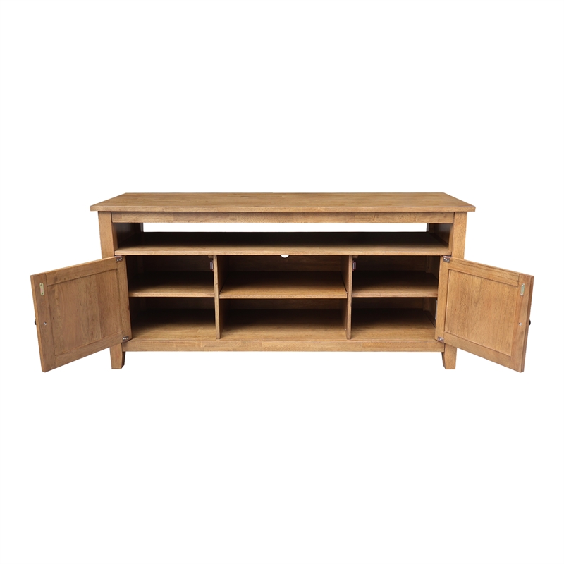Solid Wood Entertainment  TV Stand with 2 Doors