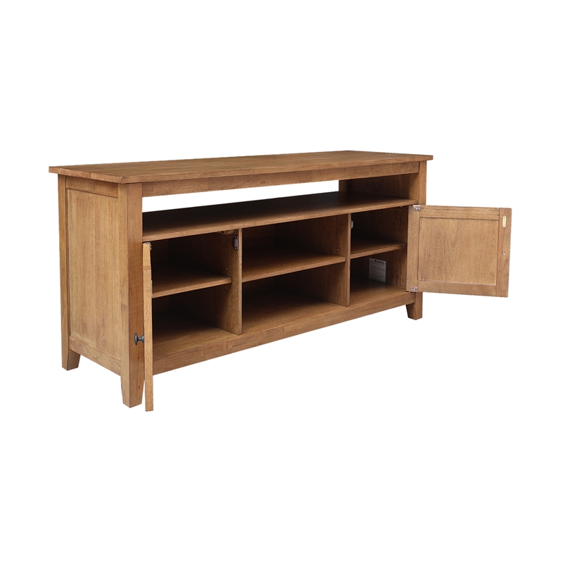 Solid Wood Entertainment  TV Stand with 2 Doors