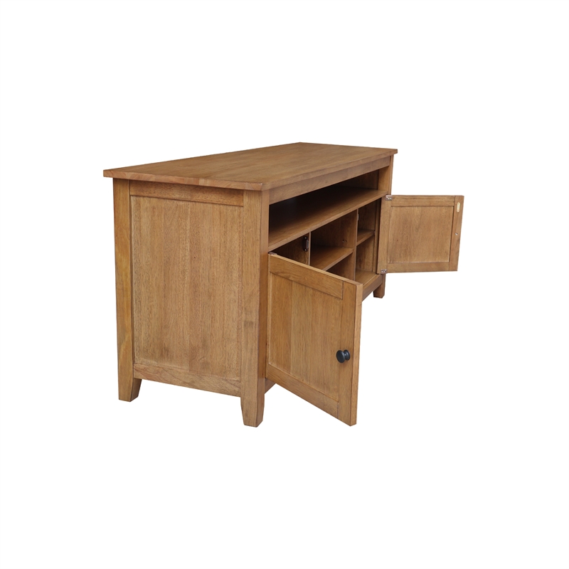 Solid Wood Entertainment  TV Stand with 2 Doors