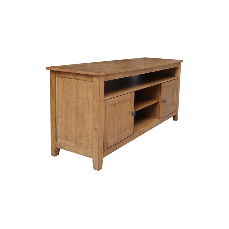 Solid Wood Entertainment  TV Stand with 2 Doors