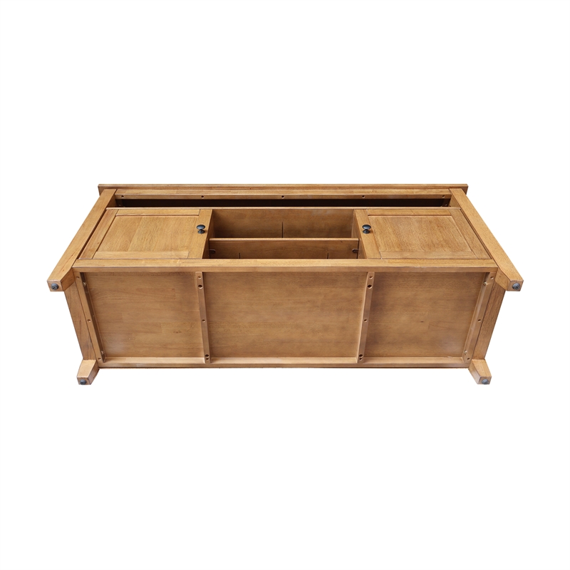 Solid Wood Entertainment  TV Stand with 2 Doors