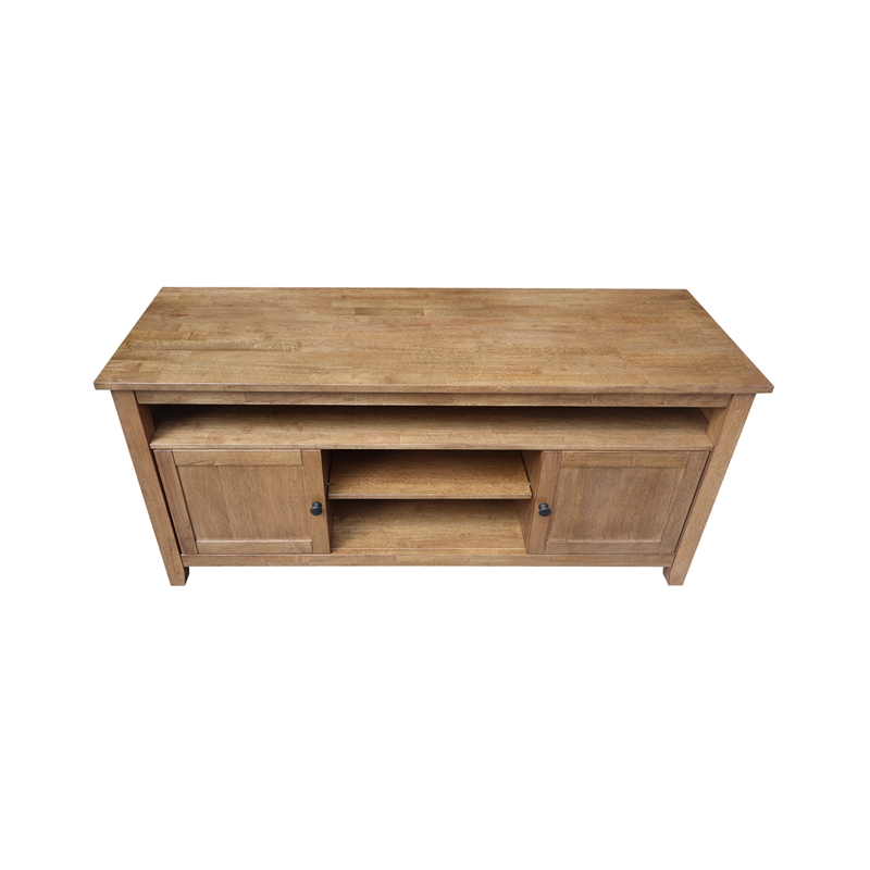 Solid Wood Entertainment  TV Stand with 2 Doors