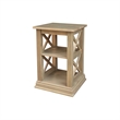 Hampton Solid Wood Accent Table with Shelves