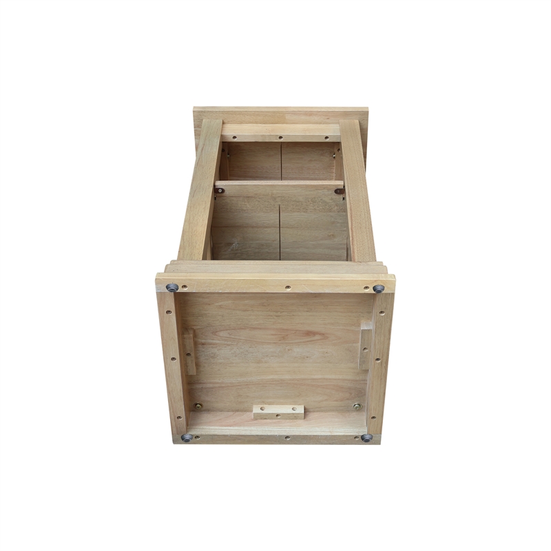 Hampton Solid Wood Accent Table with Shelves