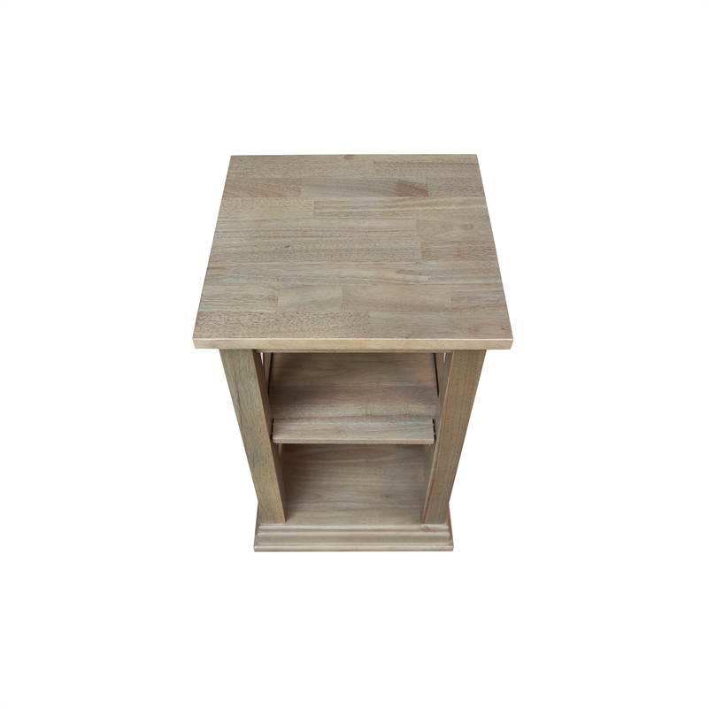 Hampton Solid Wood Accent Table with Shelves