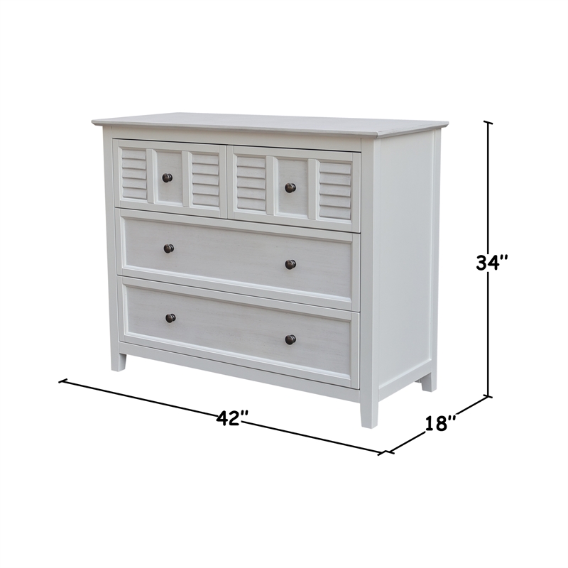 Nantucket Breeze Solid Wood Bedroom 4 Drawer Dresser