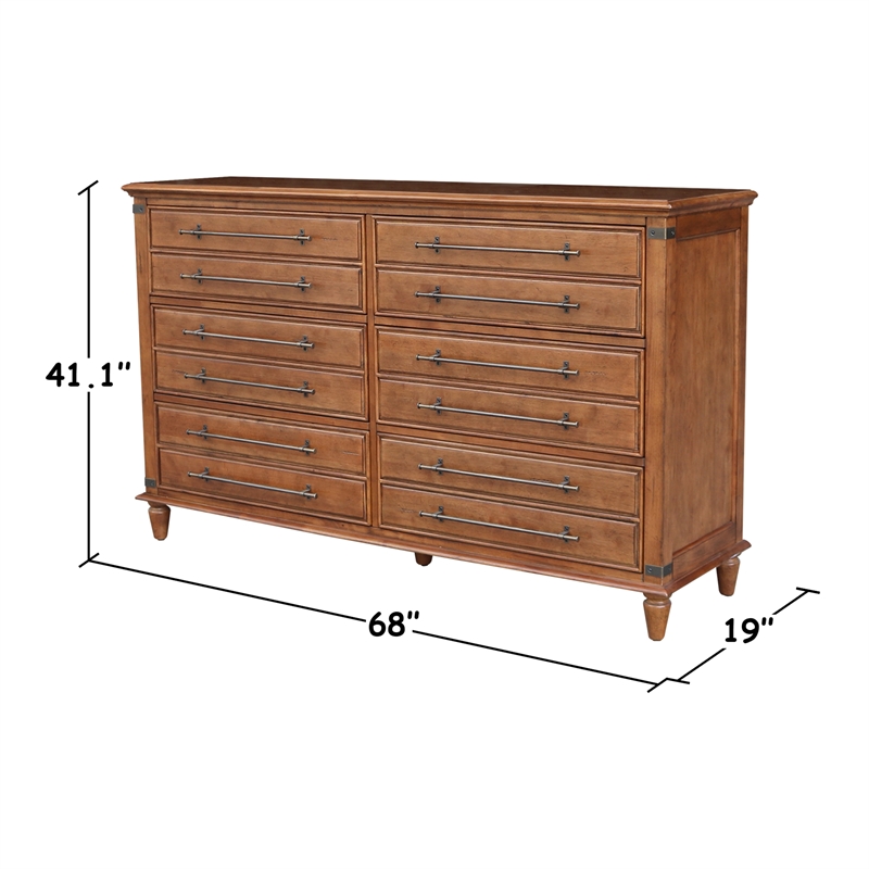 Willow Creek Solid Wood Bedroom 6 Drawer Dresser