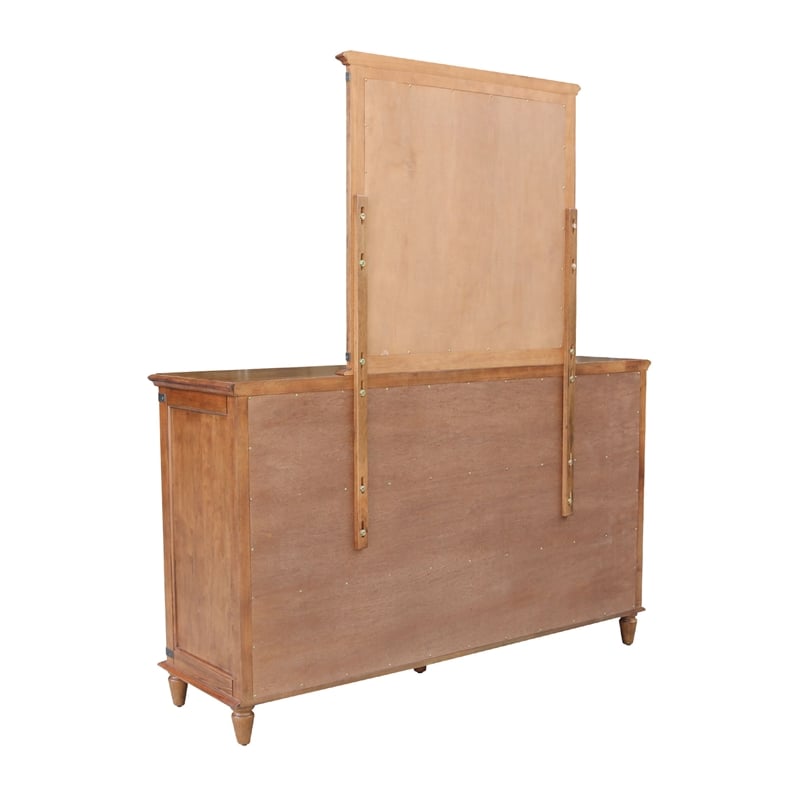 Willow Creek Solid Wood Bedroom 6 Drawer Dresser w/Mirror