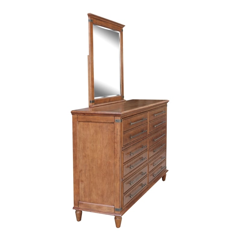 Willow Creek Solid Wood Bedroom 6 Drawer Dresser w/Mirror