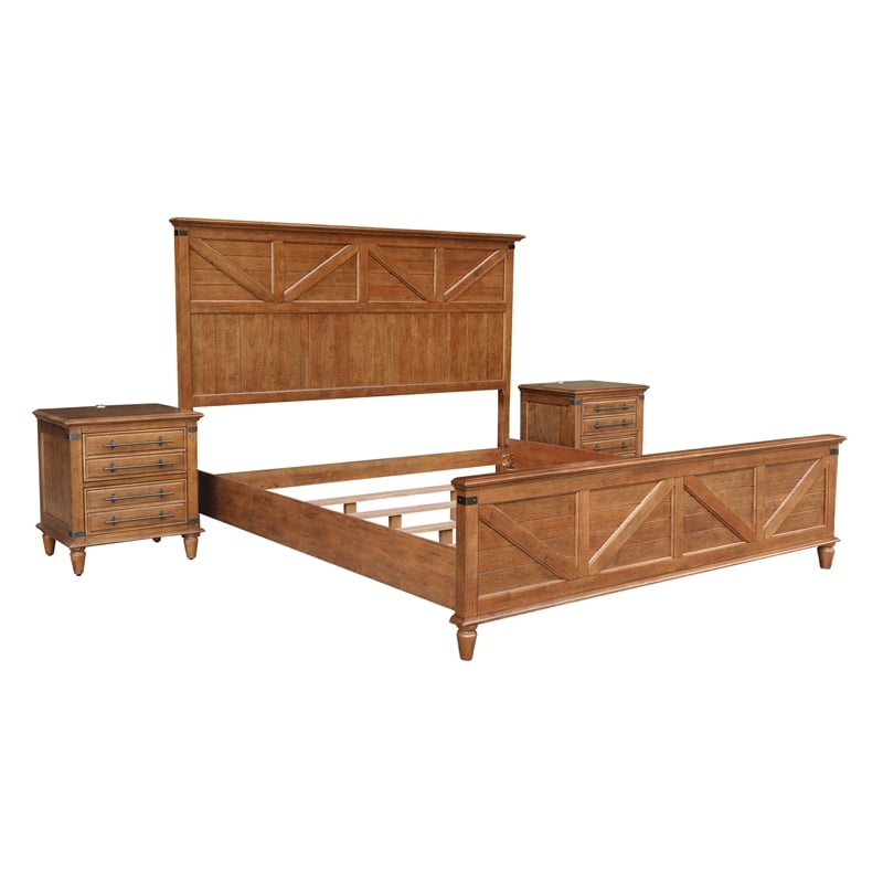 Willow Creek King Bedroom Set with Two Nightstands