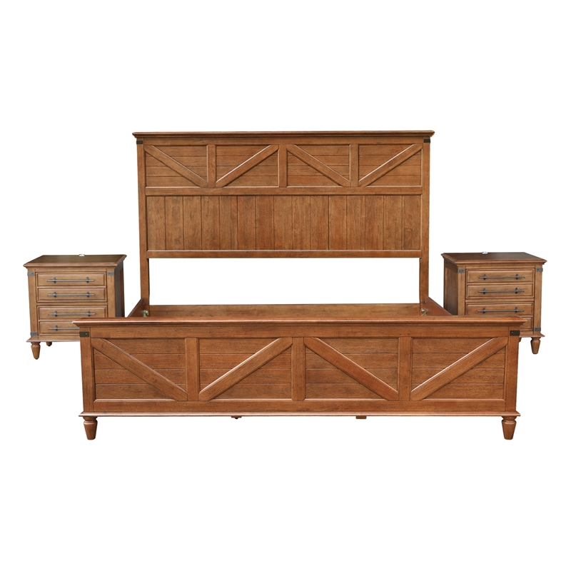 Willow Creek King Bedroom Set with Two Nightstands