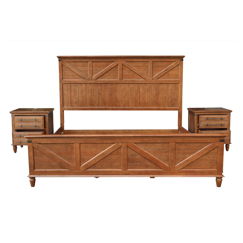 Willow Creek King Bedroom Set with Two Nightstands