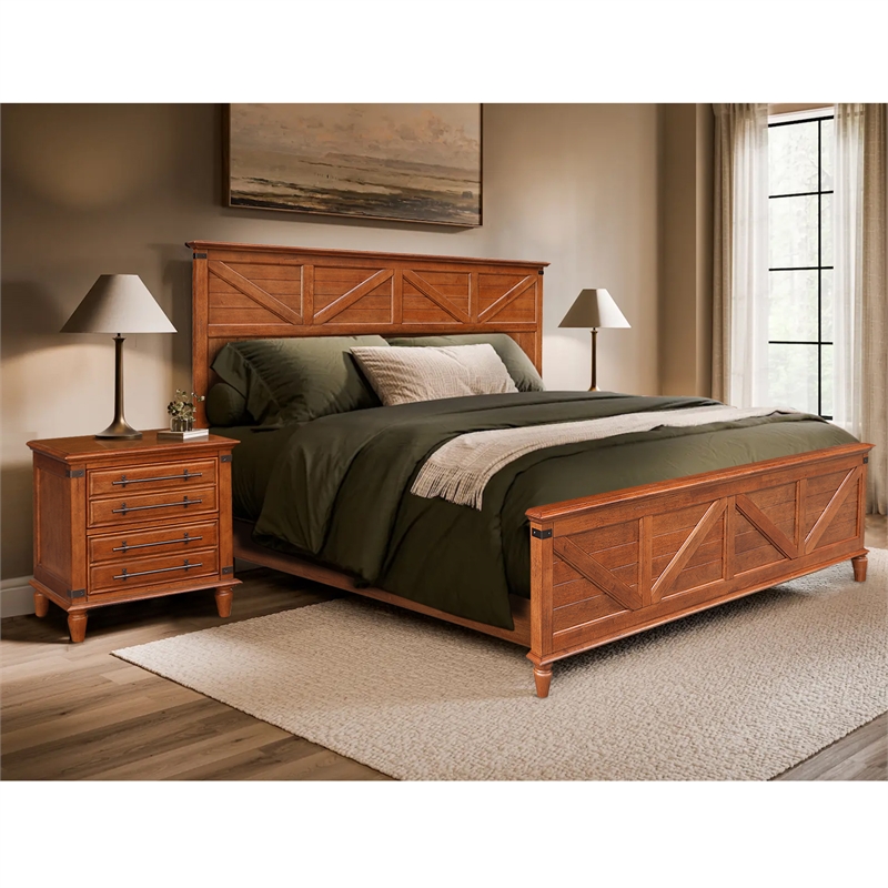 Willow Creek King Bedroom Set with Two Nightstands
