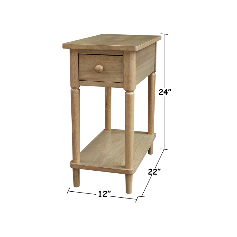 Solid Wood Narrow Side Table