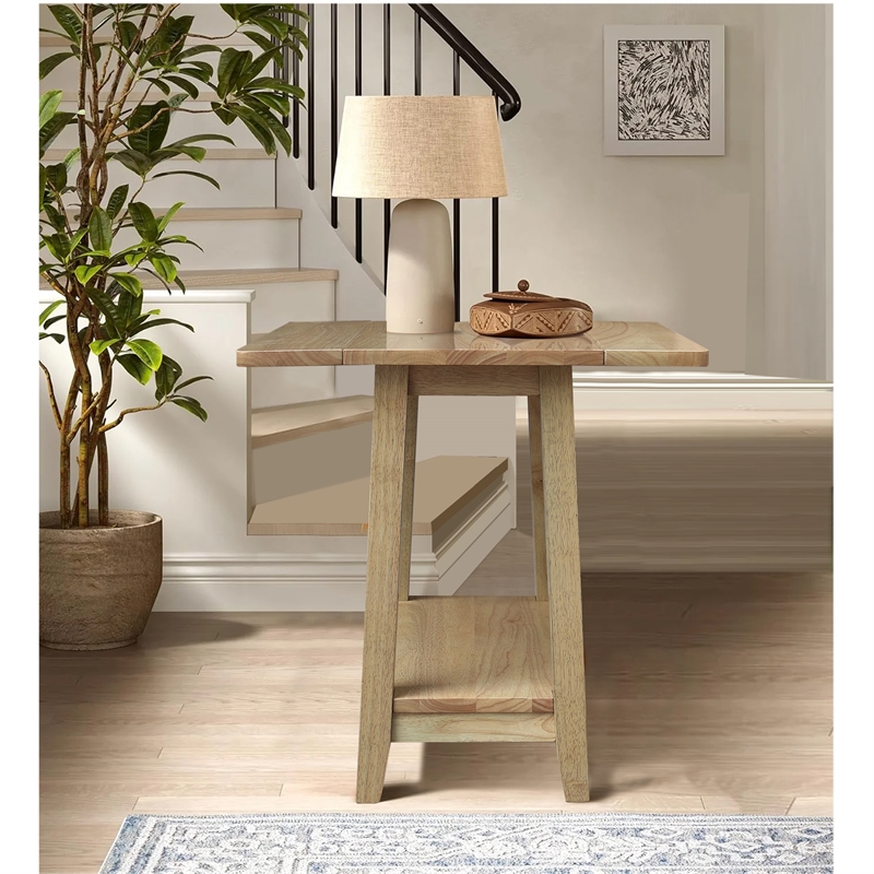 Solid Wood Square Drop Leaf Side Table