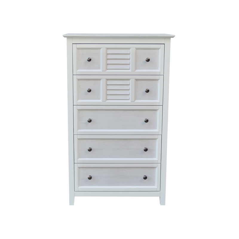 Nantucket Breeze Solid Wood Bedroom 5 Drawer Dresser
