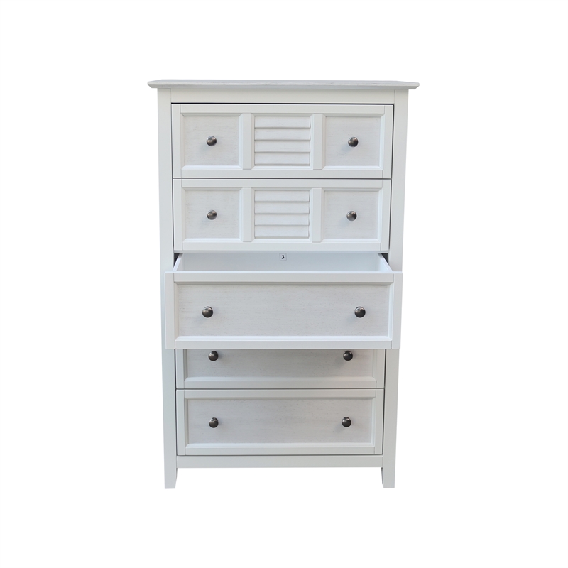Nantucket Breeze Solid Wood Bedroom 5 Drawer Dresser