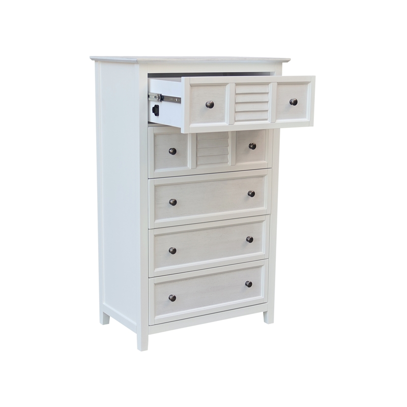 Nantucket Breeze Solid Wood Bedroom 5 Drawer Dresser