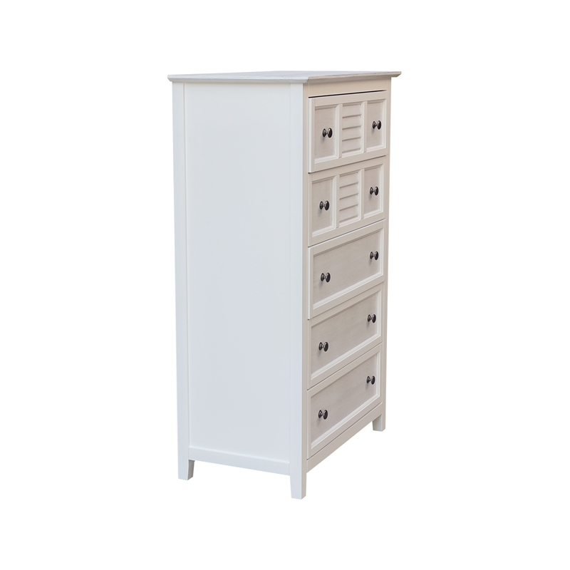 Nantucket Breeze Solid Wood Bedroom 5 Drawer Dresser