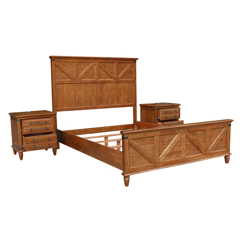 Willow Creek Queen Bedroom Set with Two Nightstands