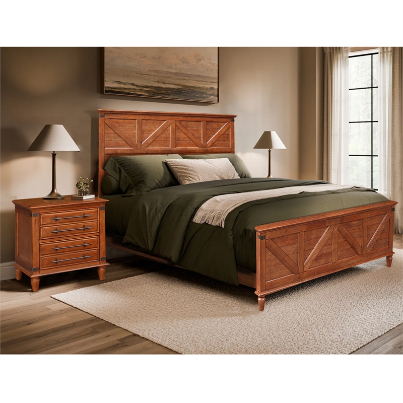 Willow Creek Queen Bedroom Set with Two Nightstands
