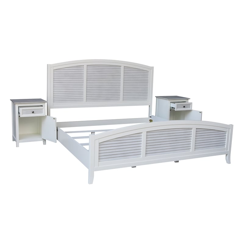Nantucket Breeze King Bedroom Set with Two Nightstands