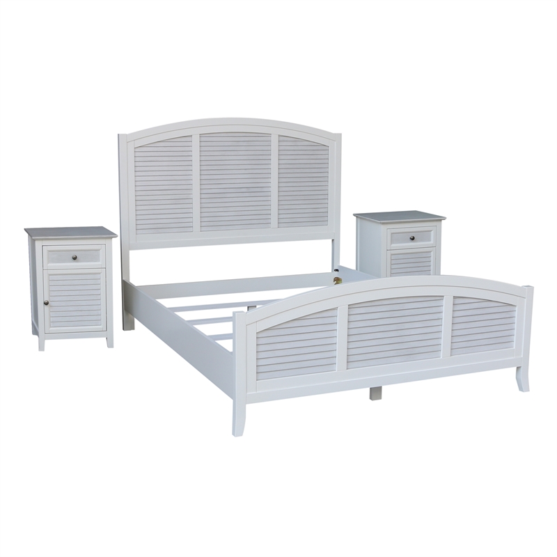 Nantucket Breeze Queen Bedroom Set with Two Nightstands
