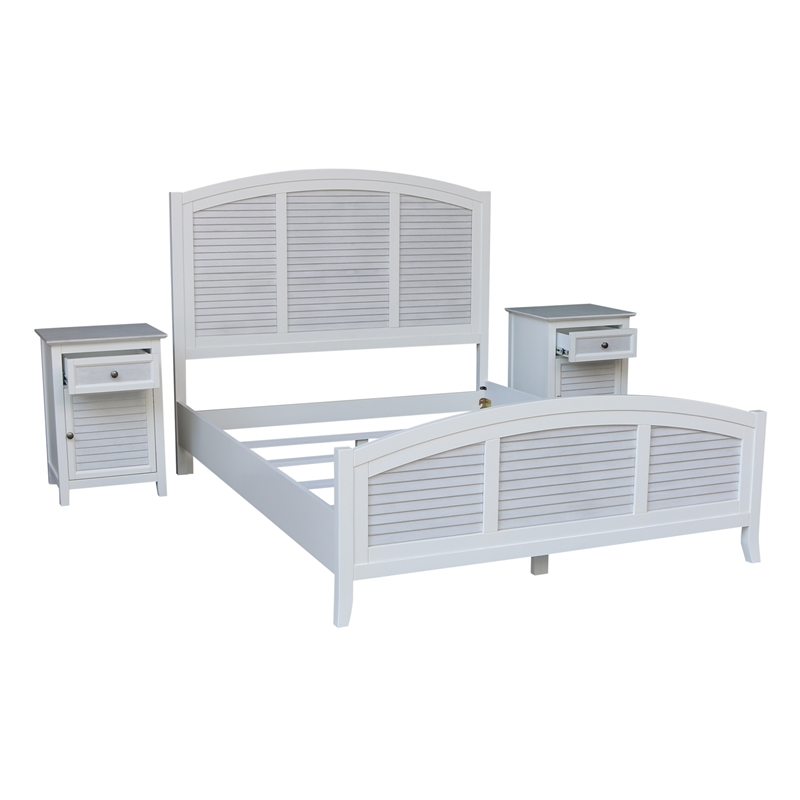 Nantucket Breeze Queen Bedroom Set with Two Nightstands