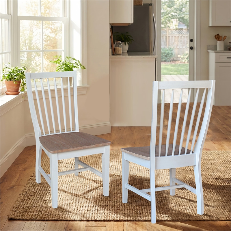 International Concepts Set of Two Solid Wood Audrey Dining Chairs