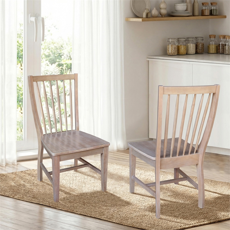 International Concepts Set of Two Solid Wood Audrey Dining Chairs