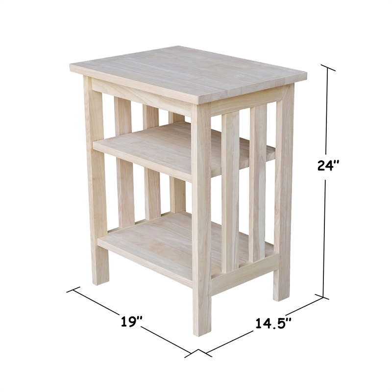 International Concepts Mission Printer Stand - Unfinished Natural